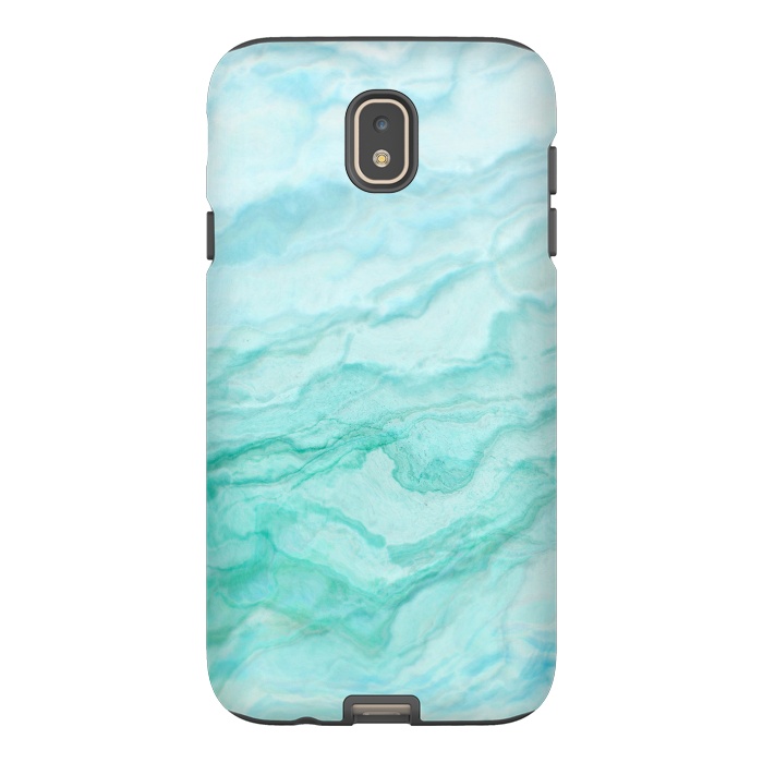 Galaxy J7 StrongFit Teal and Turquoise Marble Ink by  Utart