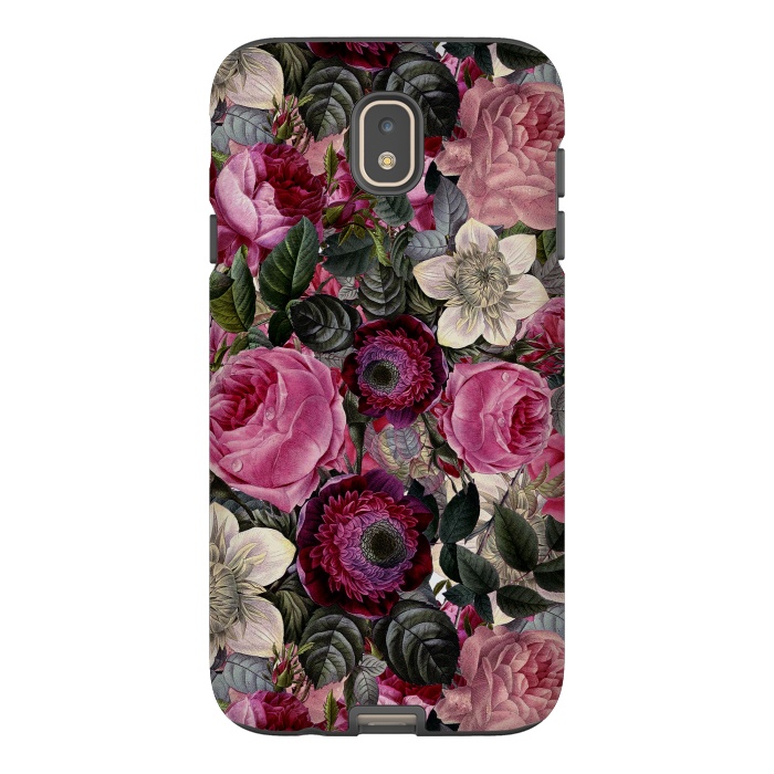 Galaxy J7 StrongFit Purple and Pink Retro Flower Roses Pattern by  Utart