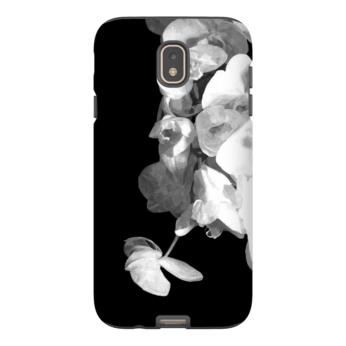 Galaxy J7 StrongFit White Orchids Black Background by Alemi
