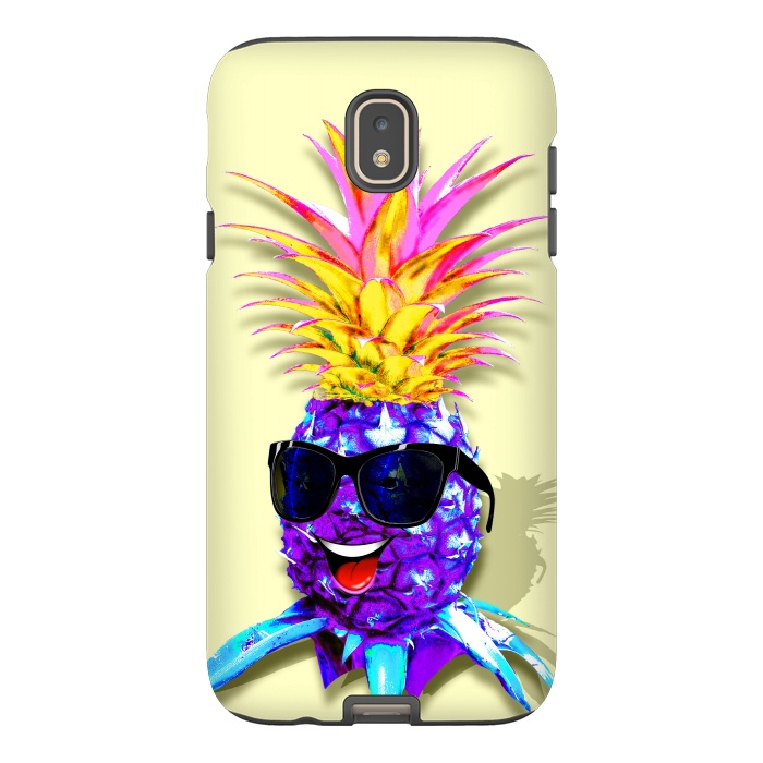 Galaxy J7 StrongFit Pineapple Ultraviolet Happy Dude with Sunglasses  by BluedarkArt