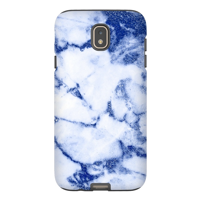 Galaxy J7 StrongFit Blue Veined Glitter Marble by  Utart