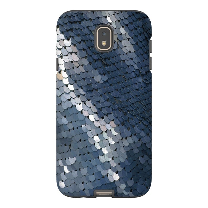 Galaxy J7 StrongFit Shiny Blue Gray Sequins by Andrea Haase
