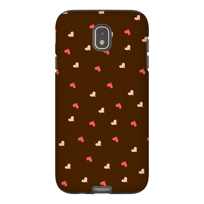 Galaxy J7 StrongFit red hearts with brown background by MALLIKA