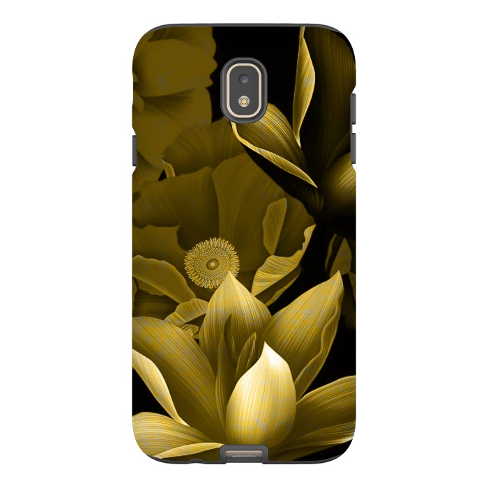 Galaxy J7 StrongFit Gold floral by Kashmira Baheti