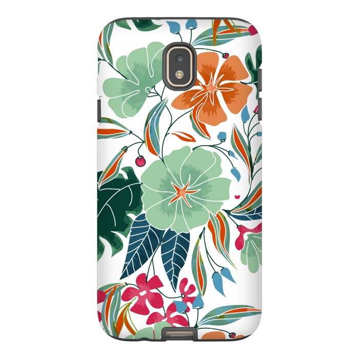 Galaxy J7 StrongFit Minty + Rust Floral by Uma Prabhakar Gokhale