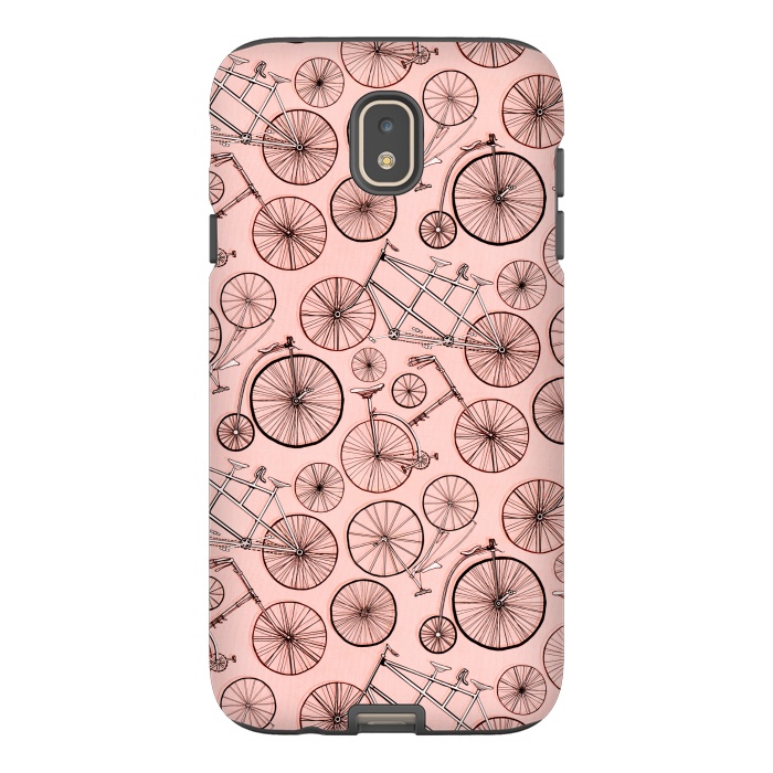 Galaxy J7 StrongFit Vintage Bicycles on Pink by Tigatiga