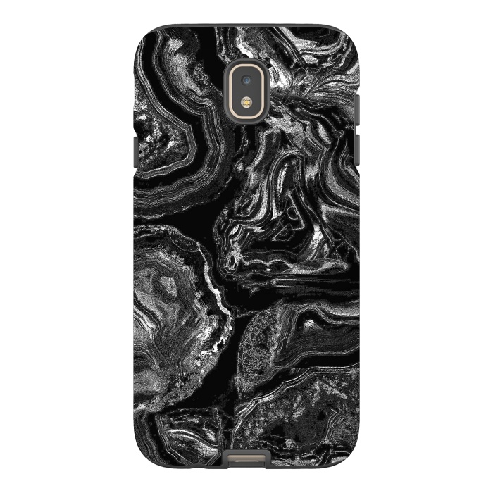 Galaxy J7 StrongFit Black liquid marble by Oana 
