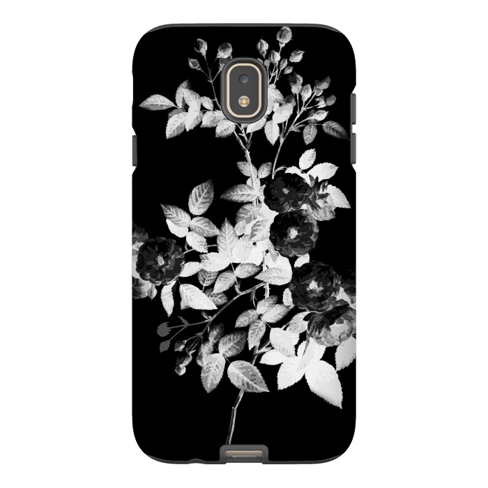 Galaxy J7 StrongFit Black and white rose botanical illustration by Oana 