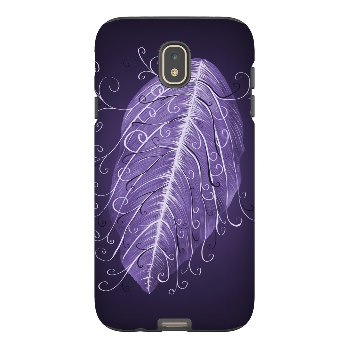 Galaxy J7 StrongFit Violet Swirly Leaf by Boriana Giormova