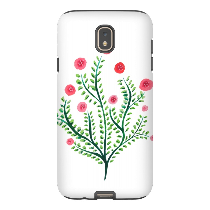 Galaxy J7 StrongFit Spring Plant In Pink And Green by Boriana Giormova