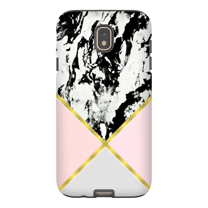 Galaxy J7 StrongFit Pink geometric and black marble by Jms