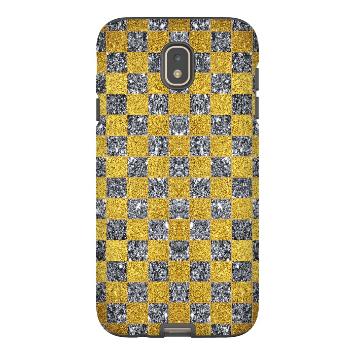 Galaxy J7 StrongFit Checkered Pattern X by Art Design Works