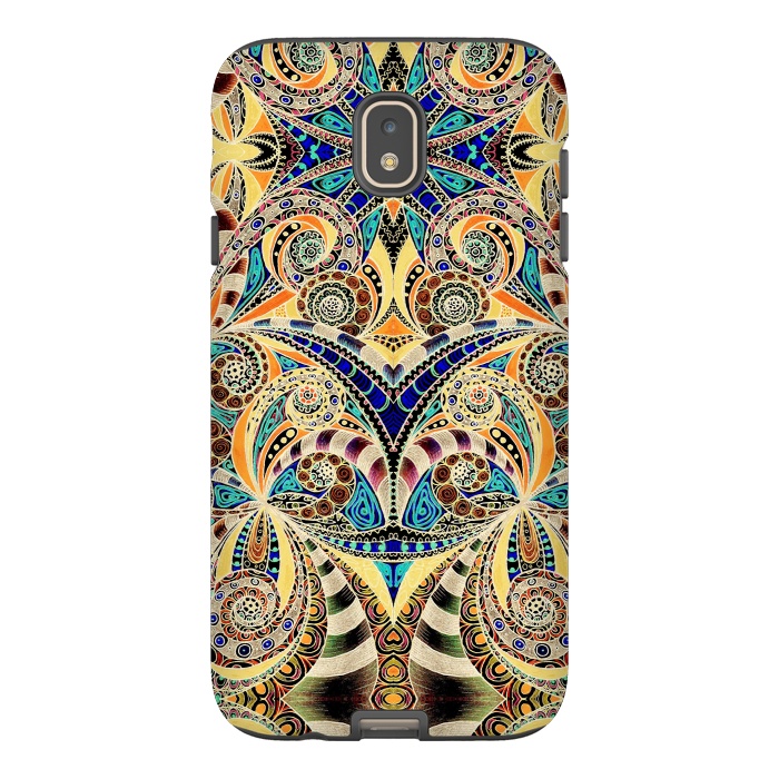 Galaxy J7 StrongFit Drawing Floral Zentangle G240 by Medusa GraphicArt