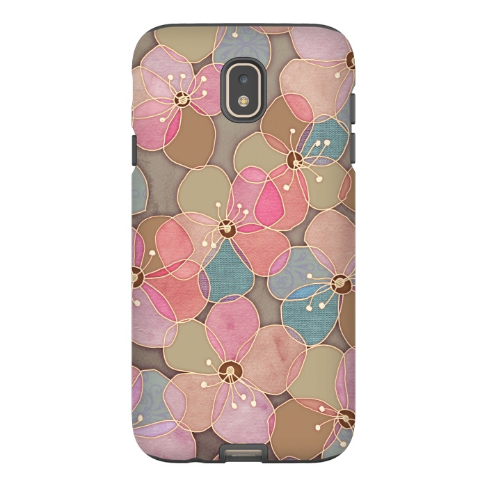 Galaxy J7 StrongFit Simple Floral in Soft Neutrals and Pink by Micklyn Le Feuvre