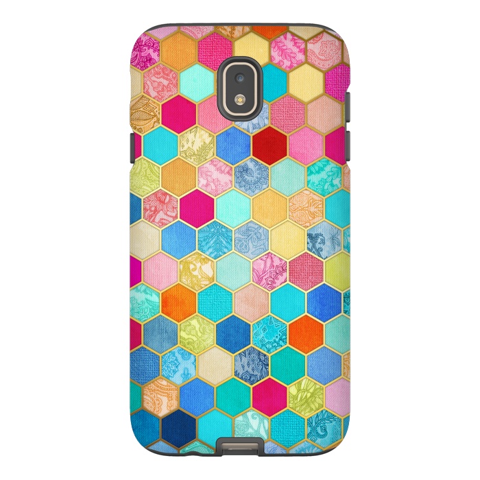 Galaxy J7 StrongFit Patterned Honeycomb Patchwork in Jewel Colors by Micklyn Le Feuvre