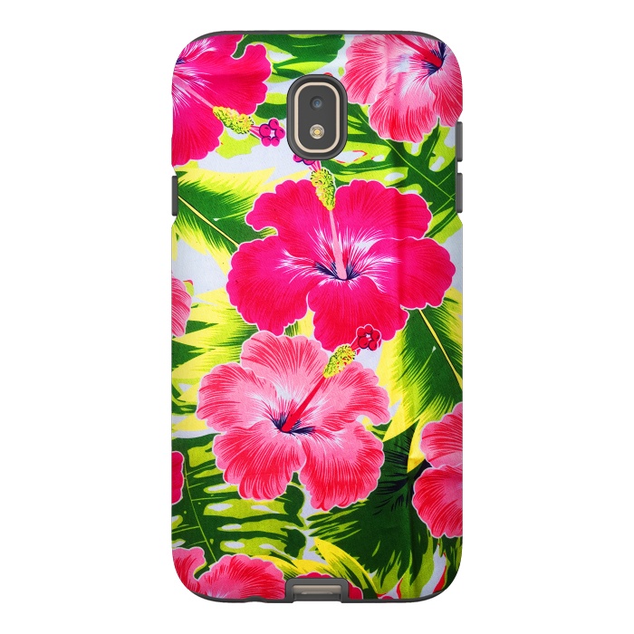 Galaxy J7 StrongFit Hibiscus Exotic Floral Pattern by BluedarkArt