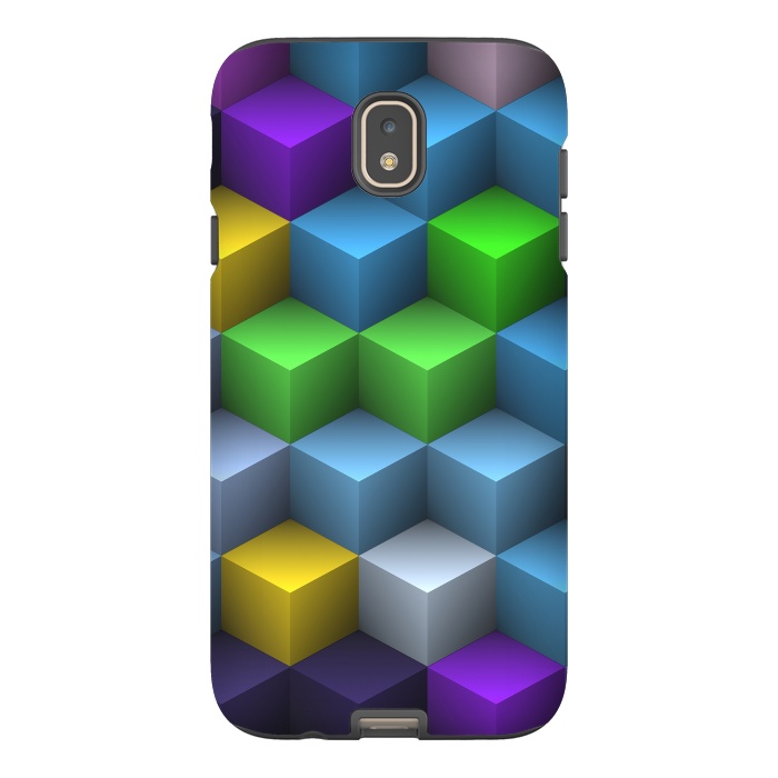 Galaxy J7 StrongFit 3D Colorful Squares Pattern by Art Design Works