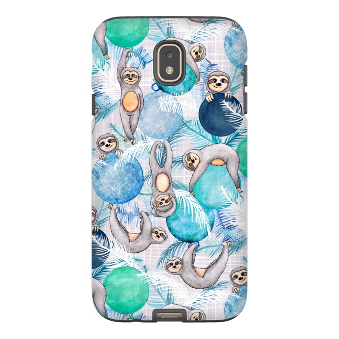 Galaxy J7 StrongFit Tropical Christmas Sloth Party by gingerlique