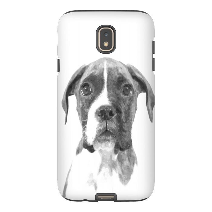 Galaxy J7 StrongFit Black and White Boxer Dog by Alemi