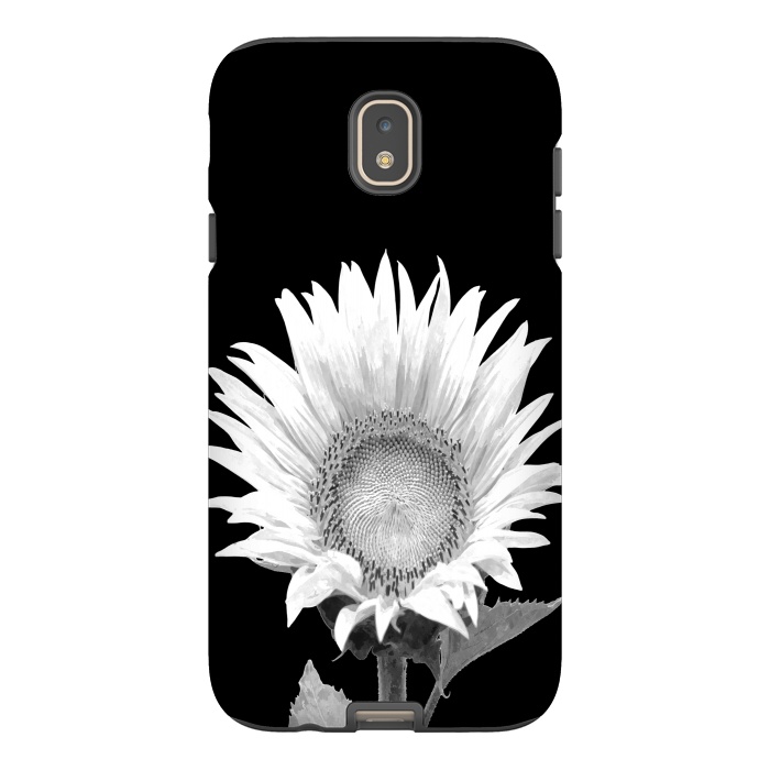 Galaxy J7 StrongFit White Sunflower Black Background by Alemi