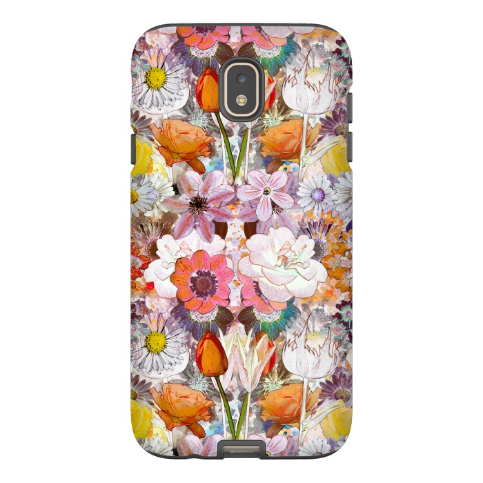 Galaxy J7 StrongFit Colorful painted Marie Antoinette flowers by Oana 