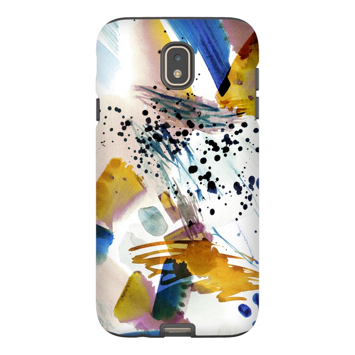 Galaxy J7 StrongFit Colorful watercolor painting splatter by Oana 