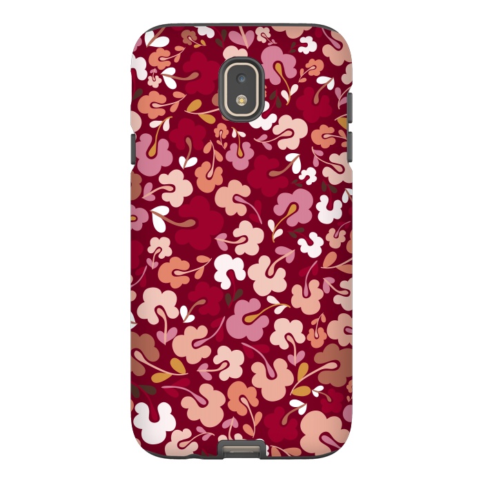 Galaxy J7 StrongFit Ditsy Flowers in Pink and Orange by Paula Ohreen