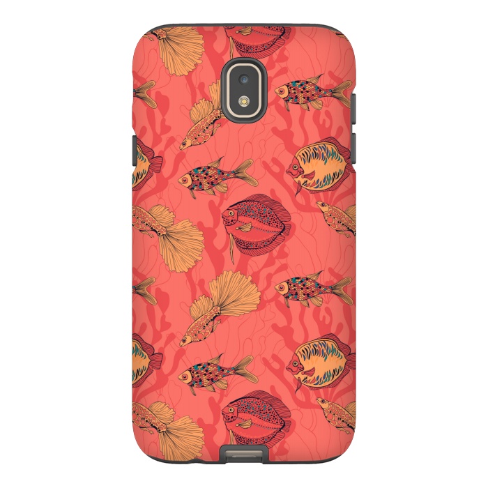 Galaxy J7 StrongFit Fishes on living coral background by Katerina Kirilova