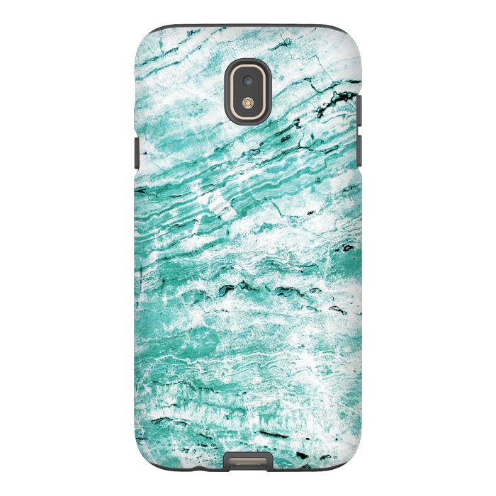 Galaxy J7 StrongFit Turquoise marble waves by Oana 
