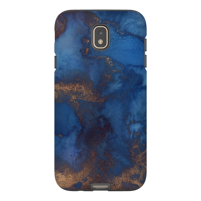 Galaxy J7 StrongFit Dark ocean blue marble and copper veins by  Utart
