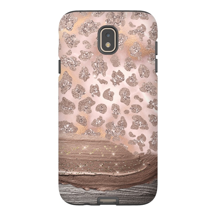 Galaxy J7 StrongFit Blush Cheetah Skin with thick paint strokes by  Utart