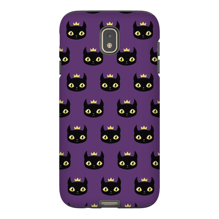 Galaxy J7 StrongFit Black cat pattern by Laura Nagel