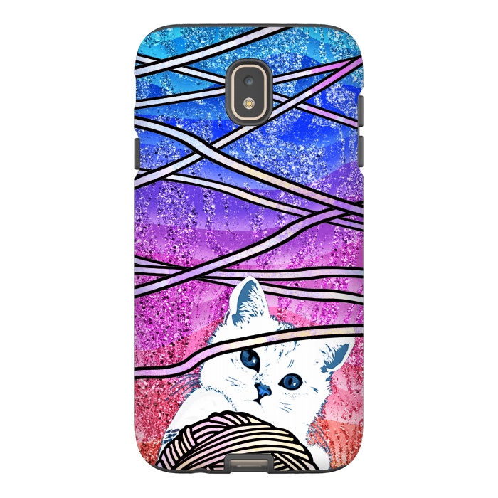 Galaxy J7 StrongFit Kitten playing with yarn and gradient marble by Oana 