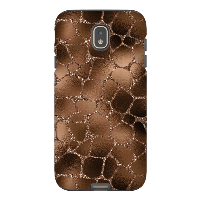 Galaxy J7 StrongFit Jungle Journey - Copper Safari Giraffe Skin Pattern  by  Utart