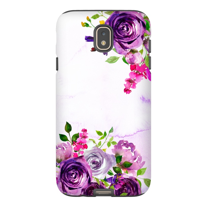Galaxy J7 StrongFit Hand drawn purple and pink florals by  Utart