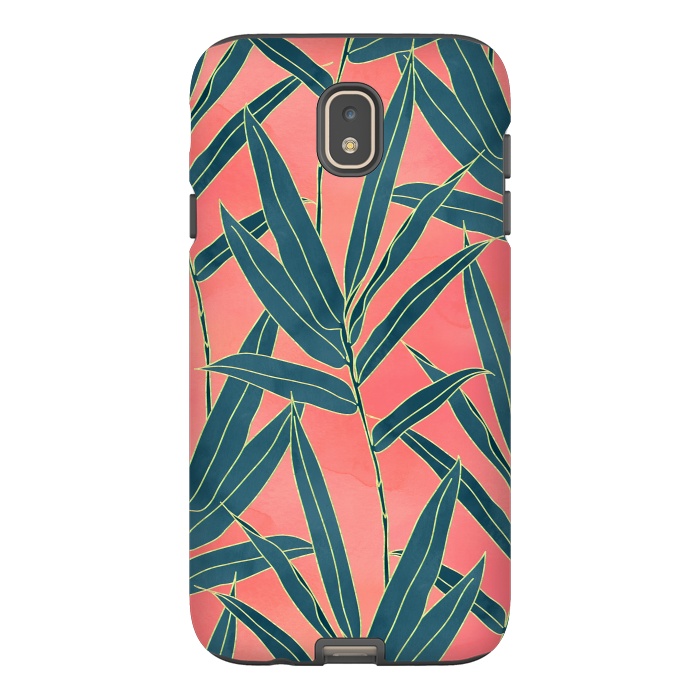 Galaxy J7 StrongFit Modern coral and blue foliage design  by InovArts