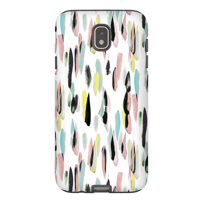 Galaxy J7 StrongFit Colorful brushed watercolor playful pattern by Oana 