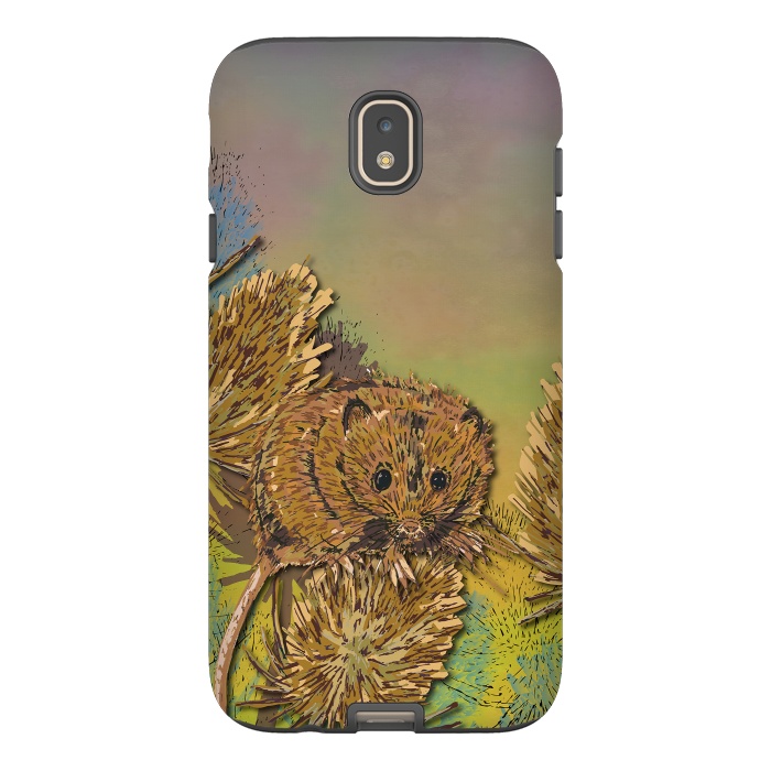Galaxy J7 StrongFit Harvest Mouse and Teasels by Lotti Brown
