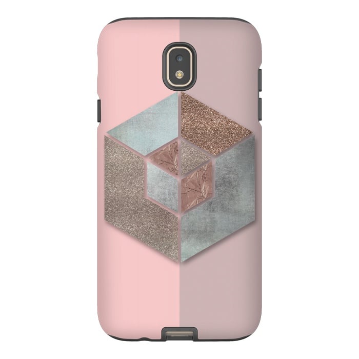 Galaxy J7 StrongFit Rosegold Blush Geometry 2 by Andrea Haase