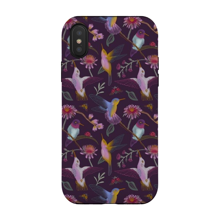 iPhone Xs / X StrongFit Hummingbirds by Tishya Oedit