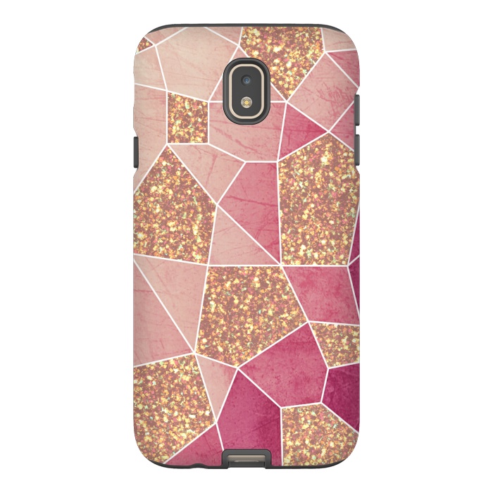 Galaxy J7 StrongFit Pink geometric glitters by Jms