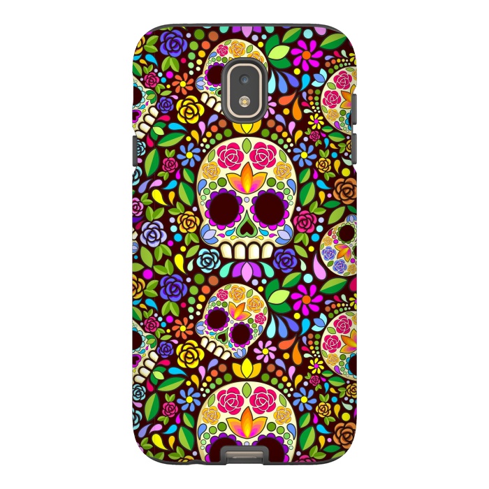 Galaxy J7 StrongFit Sugar Skull Floral Naif Art Mexican Calaveras by BluedarkArt