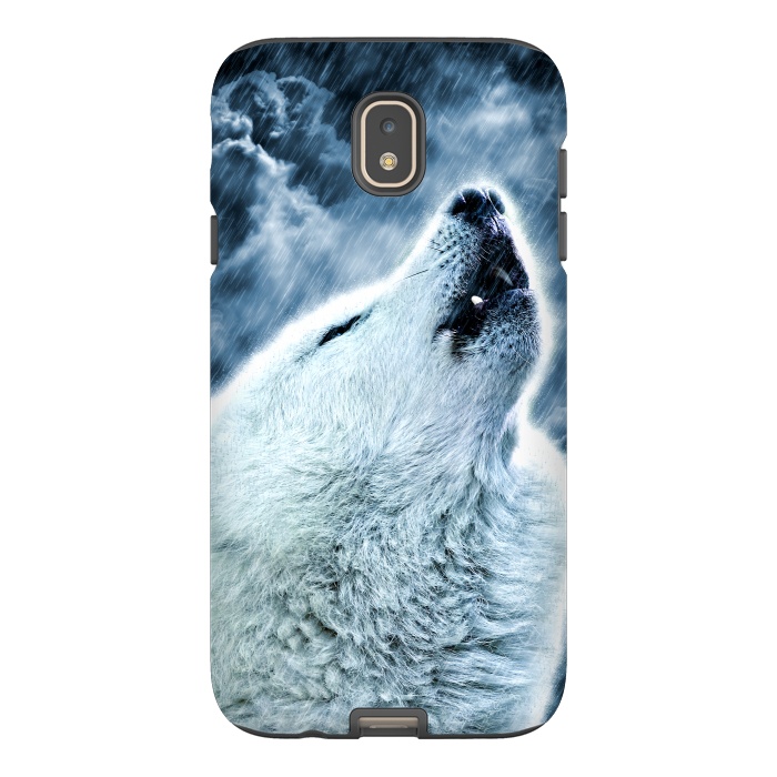 Galaxy J7 StrongFit A howling wolf in the rain by Simone Gatterwe