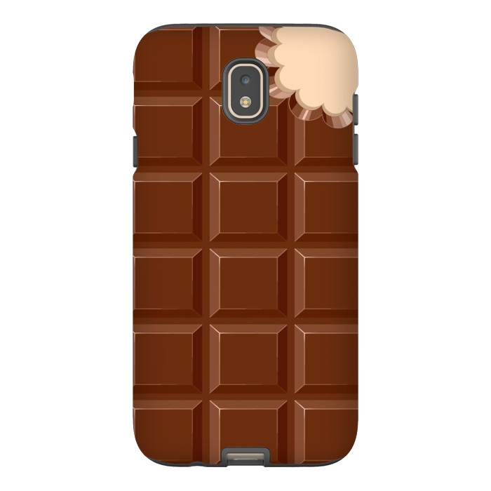 Galaxy J7 StrongFit Chocolate Sweet Bar with a bite out of the corner by BluedarkArt