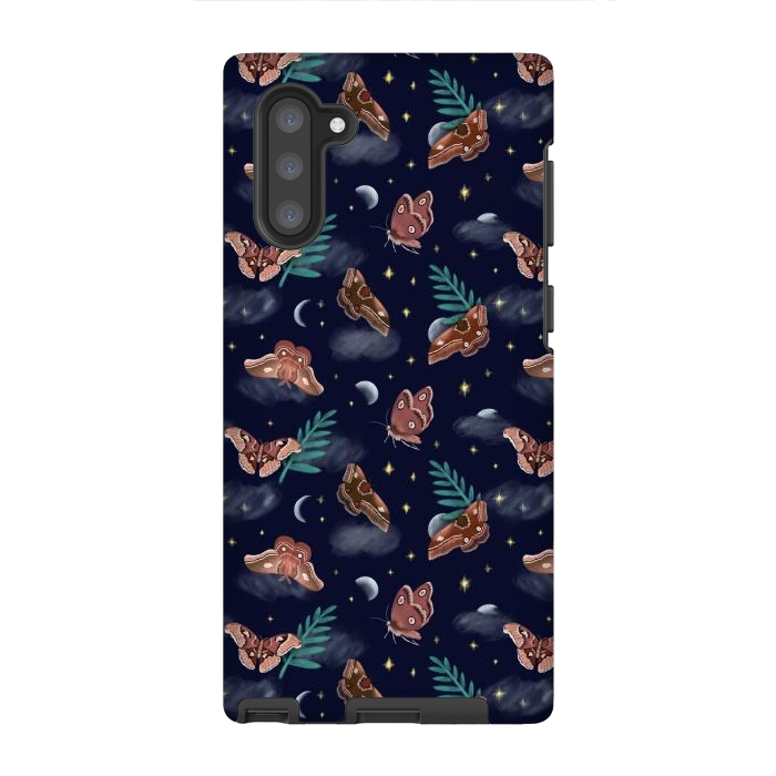 Galaxy Note 10 StrongFit Midnight Moths by Tishya Oedit