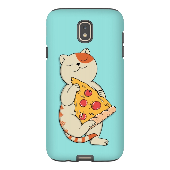 Galaxy J7 StrongFit Cat and Pizza by Coffee Man