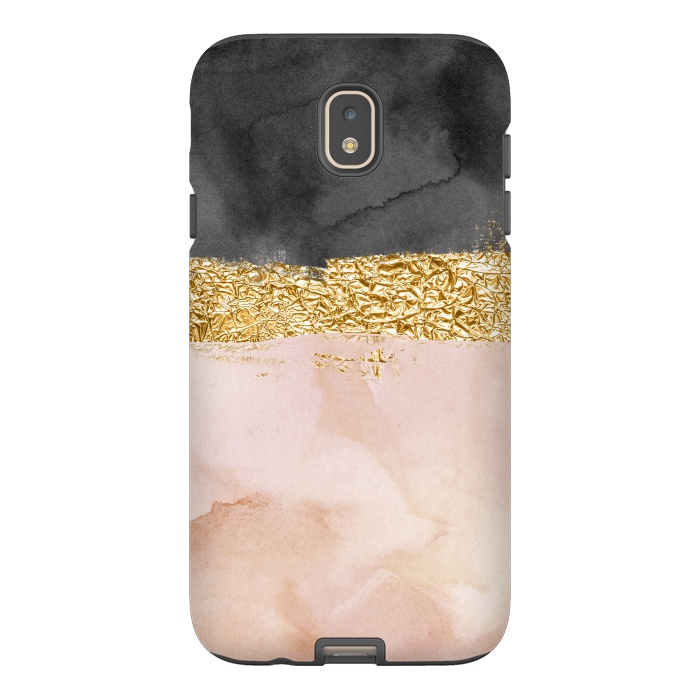 Galaxy J7 StrongFit Black and Blush ink with gold glitter metal foil by  Utart