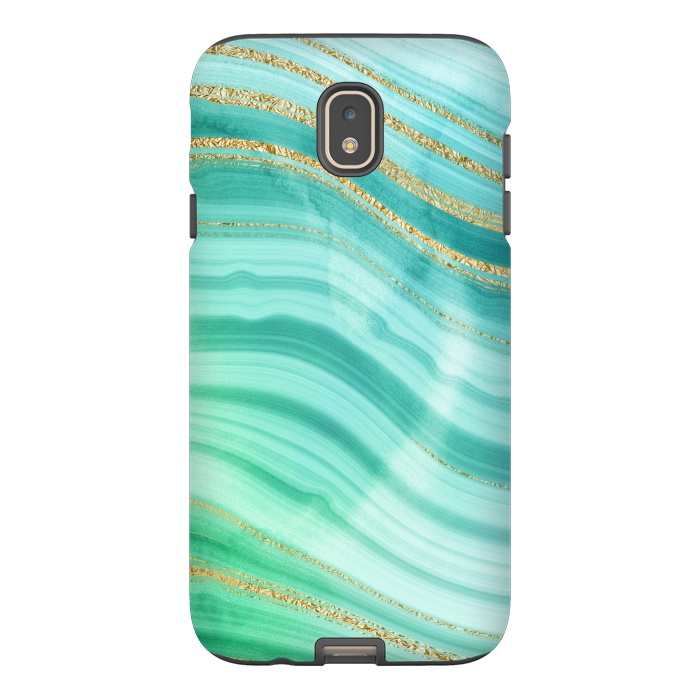 Galaxy J7 StrongFit Mermaid Waves Green Marble with gold glitter by  Utart