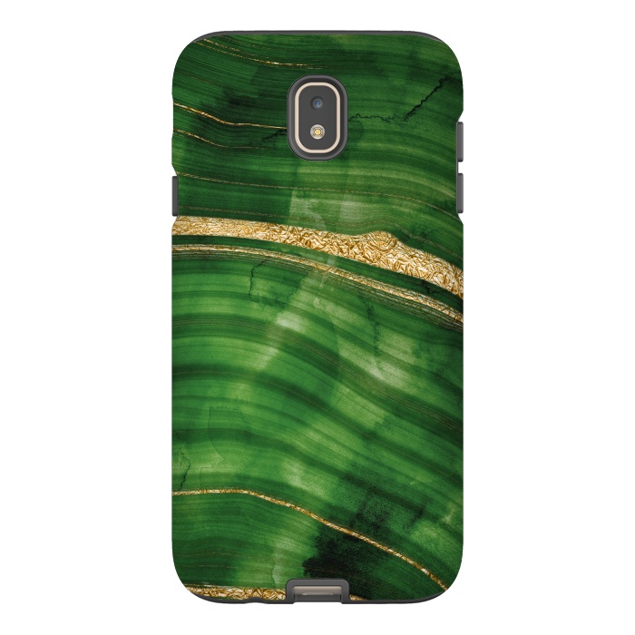 Galaxy J7 StrongFit Malachite Green Marble with Gold veins by  Utart