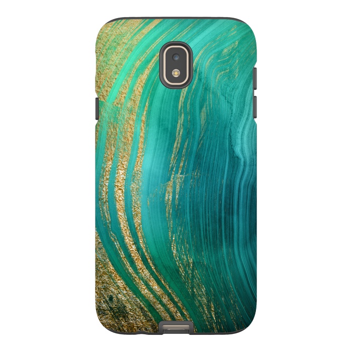 Galaxy J7 StrongFit Gold and Teal Mermaid Ocean Marble by  Utart